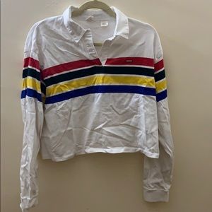 Levi’s cropped long sleeve collard tee, polo style